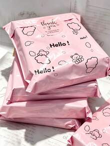 10/20pcs Pink Self-Adhesive Envelopes/Shipping Bags, Multi-Size Waterproof Mailing Envelopes, Thickened Plastic Packaging Bags, Leak-Proof & Tear-Resistant, Multi-Purpose Minimalist Packaging Bags, Suitable For Office, Clothing Packaging Backs - Multiple Styles - View 2
