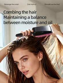 1pc Ultra-Fine Microfiber Bristle Comb, Nylon Bristle Quick-Drying Hair Brush, Water-Absorbing Hair Styling Tool, Suitable For Wet Hair Salon - Multicolor - View 2