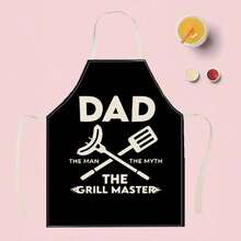 1pc Funny Men's BBQ Print Halter Apron, Sleeveless Protective Apron For Cooking, Grilling, Home Cleaning - Multicolor - View 5