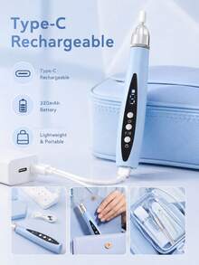 Rechargeable 320mAh Electric Nail File, Mini Nail Pen And Multi-Head Nail Grinder Set, Instantly Create Smooth And Shiny Nails - Rose Gold - View 9