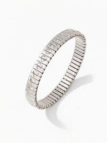 Vandermere 1pc Heart-Shaped Elastic Stainless Steel Bracelet, Suitable For Women's Daily Wear - Heart - View 7