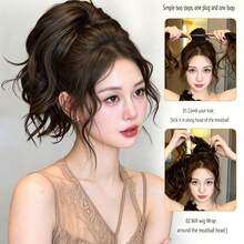 Self-Wrapable Sculptable High Crown Ponytail Hair Extension For Women, Volumizing Invisible Clip-In Hairpiece - Dark Brown - View 11