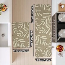 DAJIANG 1pc 3D Printed Woven Long Strip Rug, Leaf Pattern Vintage Khaki, Kitchen Rug, Long Hallway Rug, Floor Mat, Suitable For Bathroom, Kitchen, Outdoor Hallway, Bedroom, Living Room, Machine Washable Easy To Clean, Non-Slip Entryway Rug, Bedroom Autumn Decor Accessory - Multicolor - View 17
