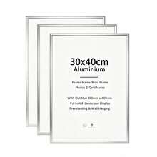 Mosearon 1pc/2pcs/3pcs/4pcs A3 Photo Frame, Classic Silver Rectangular 30x40cm Picture Frame, A4 Photo Frame, Poster Frame, No Mat, Suitable As Vacation Gift For Friends And Family, Can Be Hung Horizontally Or Vertically - Silver - View 10