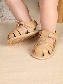 Infant Girls Soft Sole Hollow Toe Closed-Toe Sandals 2026 Summer New Cute Fashionable - Apricot - View 3