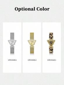GUESS Women's Quartz Watch, Unique Triangular Gold Case Design, Exquisite Luxury Gift For Her, Perfect For Special Moments GW0504L3 GW0508L2 GW0508L1 - one-size - View 9