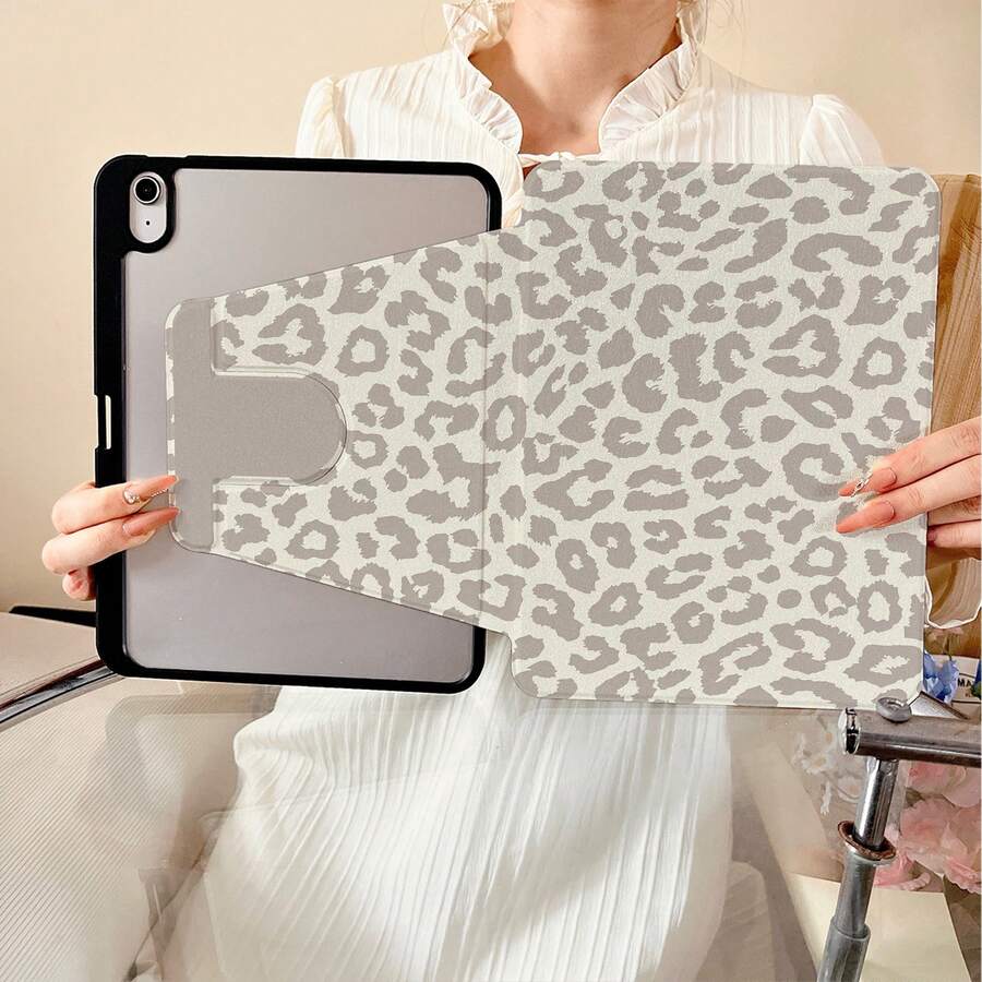 1pc Leopard Print Tablet Stand Protective Case, Compatible With IPad 10th Gen 10.9 Inch 2022 Smart Protective Case/Air 13(M3 2025)/Air 11(M3 2025)/11(A16 2025), Compatible With Oppo Pad, Compatible With Huawei Matepad, Compatible With Vivo Pad, Compatible With Honor Pad, Compatible With Xiaoxin Pad