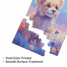 500/1000pcs Custom Photo Puzzles | Personalized Family And Pet Portraits, Fun Cartoon Art, Ideal For Christmas And Valentine'S Day Gifts, Light Brown Fiberboard, Portable For Beginners - Vertical Design - View 6