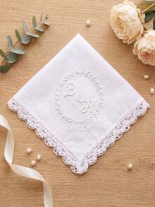 1pc Personalized Bride Wedding Handkerchief, Custom Text Hankerchief, Custom Keepsake Handkerchief For Wedding Bridal Party Gift - Multicolor - View 16