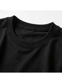 Unisex Black Hip-Hop Style T-Shirt, Doberman Dog Artistic Print, Crew Neck, Short Sleeve, Casual Urban Wear, Machine Washable - Black - View 4