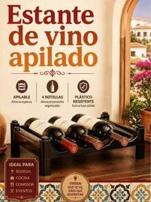 New PP Material Red Wine Cabinet Display Rack Layered Storage Rack Wine Rack Grid Rack Display Rack - Redwood - View 2