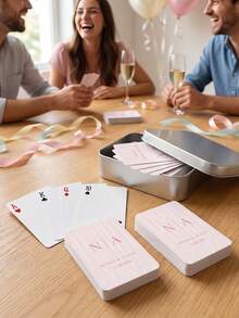 1 Set (54 Pcs) Personalized Custom Photo Wedding Playing Cards.Guest Book Playing Cards,Blank Playing Cards For Wedding Guest Book Alternative,Custom Signature Wedding Favors, DIY Message Cards For Guests, Unique Wedding Keepsake Memory Cards - Multicolor 2 - View 6