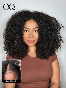 OQ 180% Density 14-16 Inch Bob Wig, 18-30 Inch Long Natural Black High Quality Human Hair Wig, No Hairline Needed, Elastic Drawstring Protective Skin-Friendly Comfortable - S1 - View 1