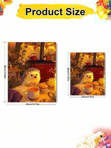 DIY Cute Hedgehog Tea Party (Frameless 8x12 / 16x20 Inches) Paint By Numbers Kit (Acrylic) Arts & Crafts For Adult Beginners, Cozy Home Wall Decor, Relaxing Hobbies, And Unique Holiday Gifts - Sets - View 3