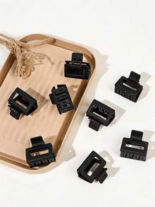 1/10/20pcs Matte Black Mini Hair Clips, Curved & Square Dual Shape Design, Strong Non-Slip Grip, Suitable For Bangs And Loose Hair, Daily Commute, Office Work And Sports Hairstyle Decoration - A - View 4