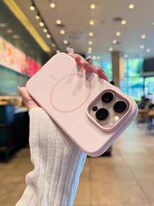 Luxury Fluorescent Liquid Silicone Phone Case, Compatible With IPhone 18 Pro Max 17 Air 16 15 14 13 12 17 Pro Max Plus, Magnetic Soft Shell - Pink - View 6