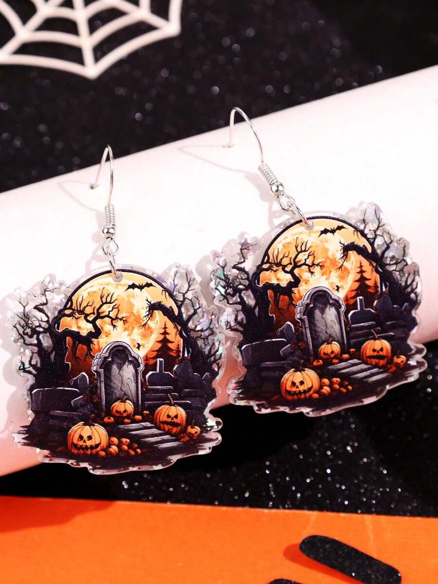1 Pair Halloween Unique Niche Sweet & Cool Creative Fun Tombstone, Dead ...