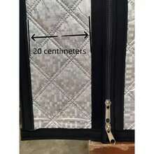 Winter Window Draft Solution! Thickened Aluminum Foil Zipper Thermal Curtain, Left-Opening Design No Need To Remove When Opening Window, Lock Temperature And Resist Cold All Winter - Silver Curtain With Black Trim, Left-opening Zipper - View 4