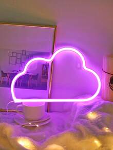 1件雲朵霓虹燈，USB或電池供電LED雲朵燈牌，牆面裝飾，適用於臥室、客廳、遊戲室、酒吧、婚禮裝飾、生日派對用品、送給朋友的聖誕禮物、聖誕裝飾燈 - 白色雲朵外殼 - 查看 12