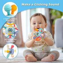Juguete Sensorial Montessori para Bebés de 0-6 y 6-12 Meses, Mordedor y Sonajero - Beis - Ver 7