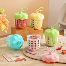 Strawberry Fruit Cup For Women, Double-Layer Colander Salad Cup With Fork And Silicone Handle, Outdoor Cup With Lid - Multicolor - View 11