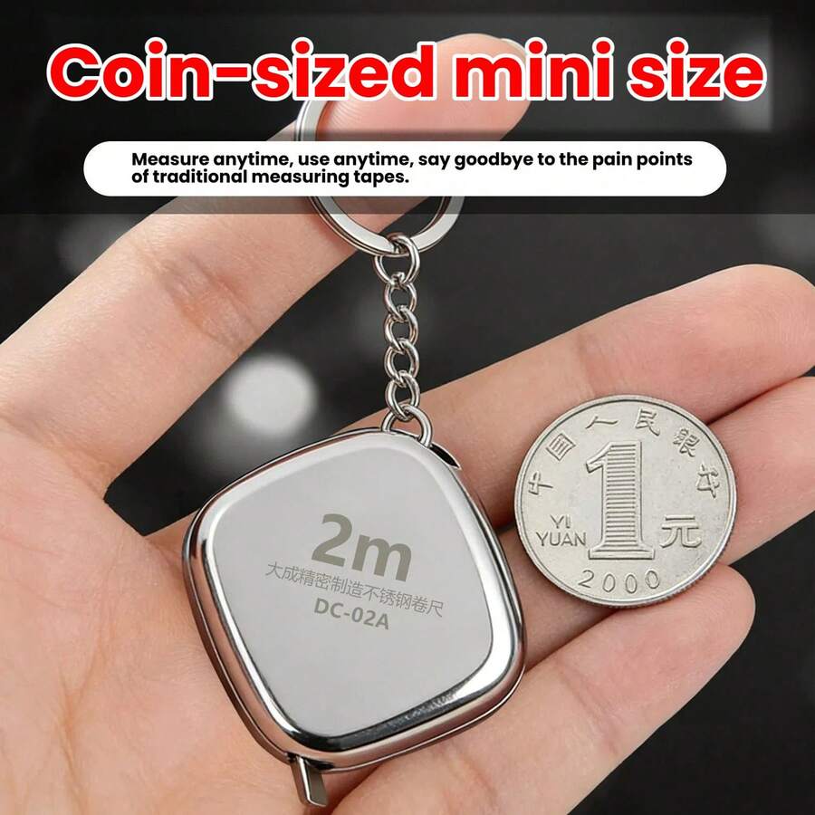 1/2/3pcs Keychain Mini Tape Measure, 200cm/78.74in Laser Engraved Soft Measuring Tape, Portable Waist & Body Measurement Ruler, Suitable For Home & Outdoor, Practical Gift For Friends - Keychain Tape Measure - View 1