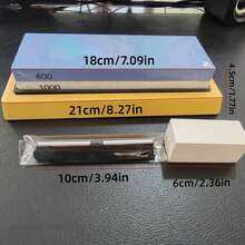2pcs Premium Double-Sided Whetstone Set - 3000/8000 Grit, With Non-Slip Base And Angle Guide, Precise Knife Sharpening - Multicolor - View 3