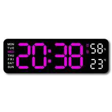 USB Powered 9 Inch Large Digital Wall Clock Temperature Humidity Week Display 4 Level Manual Brightness Adjustment Auto Dimmable Snooze Table Clock 12/24H Electronic LED Alarm Clock ---Without Battery And Plug - one-size - View 20