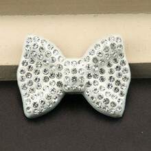 Full Rhinestone Pink Bow Car Decorative Sticker, Shiny Crystal Car Interior Decor, Delicate Girl Style Small Pendant, Navigation Screen Center Console Decoration Accessory - Rhinestone Bow - View 7