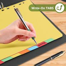 Eagle 3 Ring Binder Dividers With Tabs, 10pcs, Write On Paper Material Index Divider, A4 Size, 11-Hole Punch For 2/3/4/11 Ring Binders, Multicolors, For Office Home - Multicolor - View 6