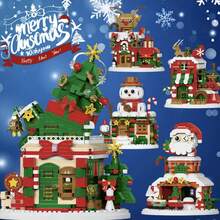Christmas Santa Claus Christmas Tree Train Snowman Micro Particle Building Blocks Christmas Gift Creative Gift Reindeer Assembly Blocks - Educational ABS Toy Gift Box Packaging Best Holiday Gift - Green - View 4