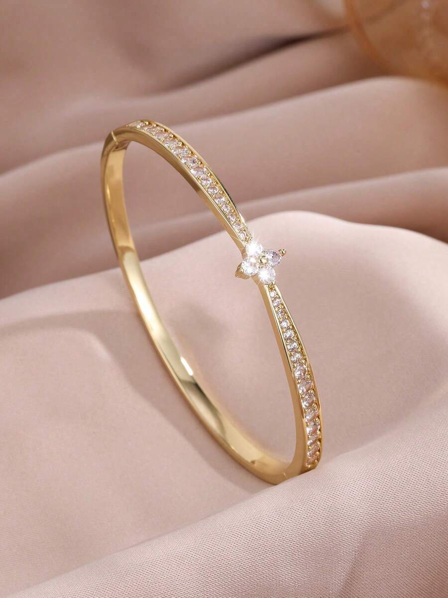 rakol 1pc Cubic Zirconia Women's Bracelet - Gold BP2403 - View 1