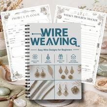English Version Wire Wrapped Jewelry Notebook, Beginner Friendly Wire Weaving Patterns, Handmade Pendant Necklace Earrings Bracelet Ring Designs, DIY Copper Wire Craft Notes, Gift For Jewelry Makers And Craft Lovers - A5 - View 6