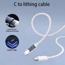 Fast Charging Cable For IPhone, USB C To Lightning Long Cable, Type C Interface Supports Fast Charging, Compatible With IPhone 14 Pro/14/13 Pro/12 Pro Max/12 Mini/11 Pro/Xs/Xr/ - White - View 10