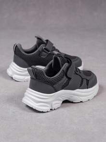 1 Pair All-Season Fashion Casual All-Match Versatile Comfortable Soft Sole Lightweight Lace-Up Flat Sneakers Mesh Breathable Back To School - Grey - View 4
