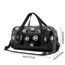 Tas Travel Bermotif Sepak Bola dengan Resleting, Dua Pegangan Atas, Tali Bahu yang Dapat Diatur, dan Kantong Depan, Tas Olahraga Sepak Bola Kapasitas Besar yang Dirancang untuk Anak Laki-laki dan Anak-anak, Cocok untuk Latihan Tim, Olahraga di Gym, Berkemah, Kompetisi Permainan, dan Perjalanan Singkat Akhir Pekan - SEPAKBOLA-2 - View 4