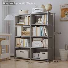 No-Assembly Modular Dust-Proof Storage Cabinet With Luxury Gold Handles, Closed Drawer Storage Unit, Living Room Bookshelf, Balcony Snack Organizer, Entryway Shoe And Miscellaneous Storage Rack, Sturdy Metal Frame, Multi-Specification Combinable Shelving Unit - Multicolor - View 17