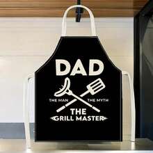 1pc Funny Men's BBQ Print Halter Apron, Sleeveless Protective Apron For Cooking, Grilling, Home Cleaning - Multicolor - View 15