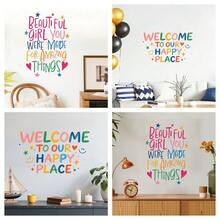 1/2 buah Stiker Dinding Kutipan Inspiratif Berwarna-warni, Stiker PVC Tahan Air Perekat Sendiri, Cocok Untuk Kamar Anak, Ruang Bermain, Dekorasi Dinding, Dan Dekorasi Ruangan. - Stiker Dinding Kutipan Inspiratif - View 2