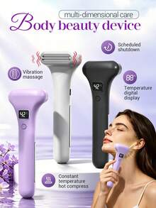 TOUCHBeauty Electric Gua Sha Massage Beauty Device, Constant Temperature Hot Compress & Vibration Massager With Digital Display, Timed Shutdown, For Face Neck Back Leg Body Skin Lifting & Muscle Relaxation ,1200mAh - Multicolor - View 1