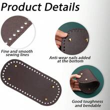 12pcs DIY PU Leather Bag Making Kit With 3pcs Base Plates, 3pcs Adjustable Strap & 6pcs Hooks Suitable For Crochet Crossbody Shoulder Bags, Purse Craft Supplies For Hobbyists, Crochetters, Bag-Making, DIY Wallet Making - New Model - View 2
