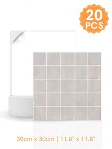 1/10/20pcs 3D Small Square Mosaic Self-Adhesive Wall Tile Stickers, 25-Grid Tile Decals, Self-Adhesive Wall Stickers For Kitchen And Bathroom - Wall Stickers - View 15