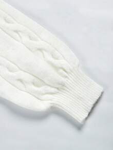 Women's Solid Color Knit Cardigan With Bow Design, Suitable For Wedding, College, Office, Autumn - Off-white - View 10