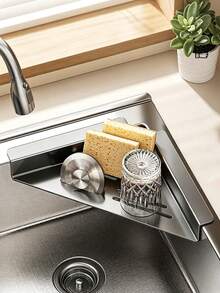 Expandable Sink Drain Rack, Adjustable Kitchen Sink Storage Tray, Anti-Slip Telescopic Sink Organizer For Sponge, Soap, Cup, Kitchen Counter Accessories - Practical Style - View 5