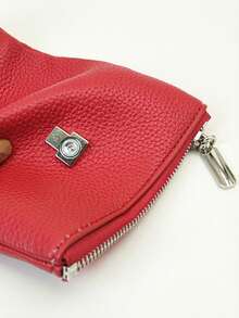 Women's Short PU Soft Animal Print Fashion Patchwork Exquisite Snap Closure Large Capacity Multi-Card Slot Multi-Function Card Holder Document Organizer, Young Zipper Coin Purse Compact Lightweight Portable Suitable For Holiday Gift - Red - View 4