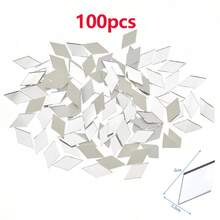 100/500pcs Hand-Cut Mirror Tile Set, Triangle Square Circle Rhombus, DIY Mosaic Art Supplies, Suitable For Home Decor, Wall Mural, Accessory Making, Disco Ball Decoration, Party Atmosphere, Kitchen Living Room Accent Decoration - DD - View 14