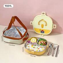 304 Stainless Steel Bento Box Adult, Cute Bento Box For School Student, Portable Stainless Steel Lunch Box With Handle And Cutlery, Leak-Proof Metal Lunch Box, Microwavable Small Lunch Containers With Lids, Japanese Bento Box - Multicolor - View 18