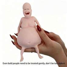 1pc Funny Bald Man Squeeze Toy, Creative Human-Shaped Stress Relief Toy, Soft Elastic TPR Fingertip Toy, Humorous Prank Toy, Anxiety Relief Hand Gadget, Quirky Desk Decor, Perfect Prank Gift For Parties And Birthdays, Suitable For Children And Teenagers - Multicolor - View 10