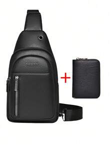 Business Casual PU Chest Bag, Multi-Pocket, Multi-Function Chest Bag, Practical For Daily Outings, Commuting, School, Back To School Season - Multicolor - View 11