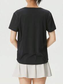 Nike Women's AS W NK ONE CLASSIC DF SS TOP Comfortable Casual Outdoor Sports Short Sleeve T-Shirt FN2799-013 - Black/White - View 3